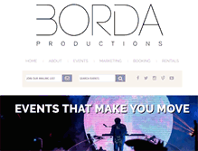 Tablet Screenshot of bordaproductions.com